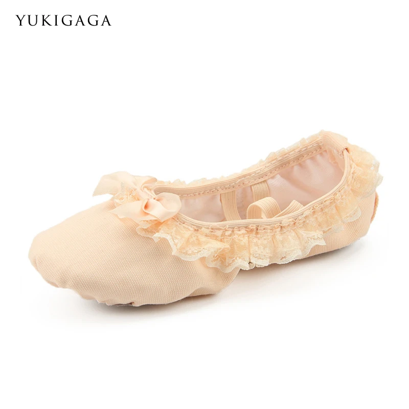 Soft Spun Yarn Flower Children Ballet Shoes New Pattern Girl Dance Leather Shoes kid ballet dancewear danceing accessory