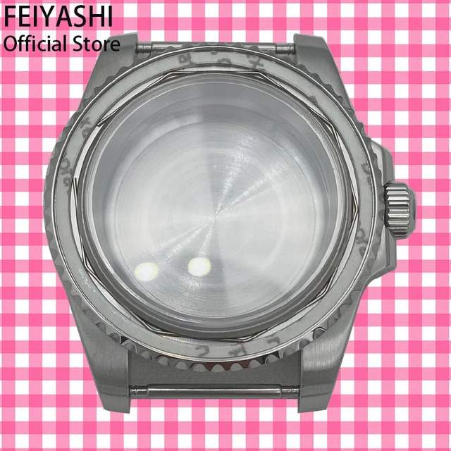 40mm Stainless Steel Men's Watches Case Submariner Sapphire Glass Parts Fit nh35 nh36 miyota 8215 eta 2824 Movement 28.5mm Dial Solid bottom cover 1
