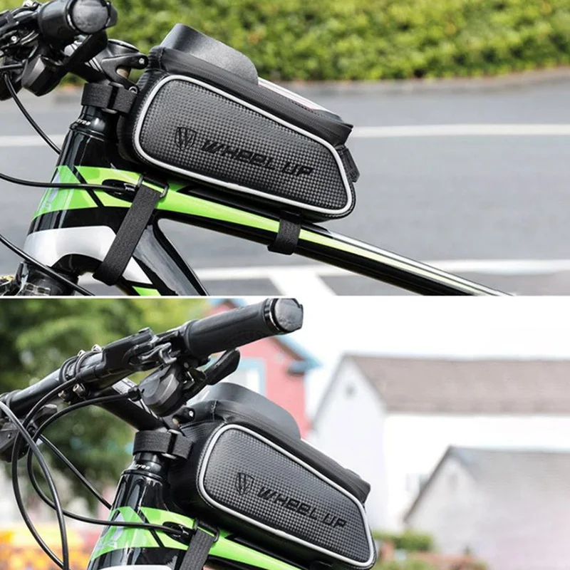 Bicycle Front Tube Bag Cycling Accessories Frame Waterproof Front Bags Cell Mobile Phone Case 6inch Phone Holder Bike