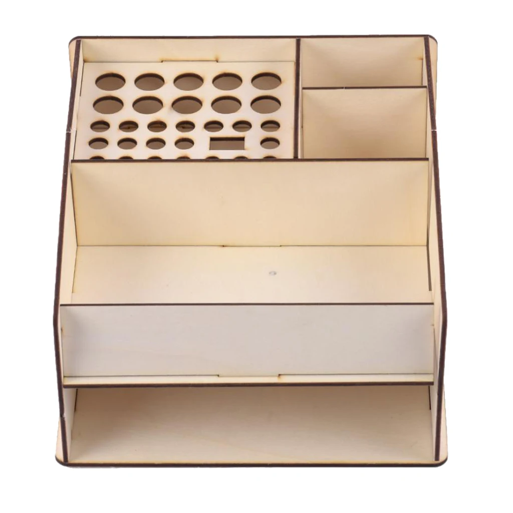 나무 페인트 안료 병 랙 스탠드 도구 랙 DIY 아트 페인팅 도구 모델 조립 키트에 대한 고무 스탬프 스토리지 선반 홀더