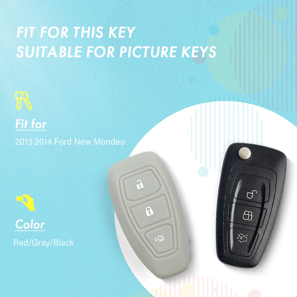 KEYYOU 30 шт ключ силиконовый чехол-обманка для форд фиеста Focus Mondeo Ecosport Kuga Focus ST ключи смарт-пульт дистанционного флипа ключа чехол