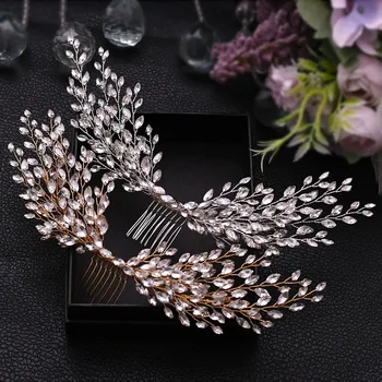 

TOPQUEEN Exquisite Bridal Hair Accessories Bridal Headband Bridal Headband for Woman Silver Gold Crystal Bridal Headpieces HP276