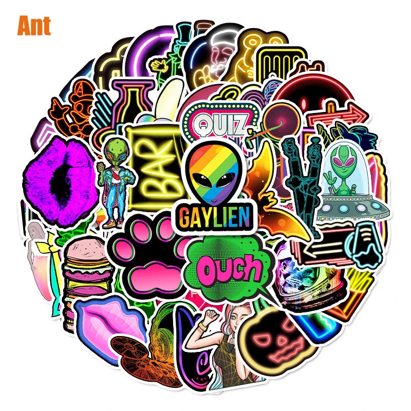 

53pes Vsco Cartoon Neon Graffiti Sticker Waterproof Skateboard Motorcycles Laptop Luggage Nice Labels
