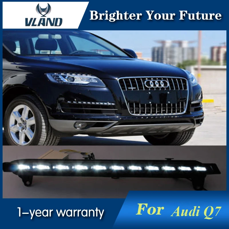 2pcs White+Yellow Daytime Running Light For Audi Q7 2006 2007 2008 2009