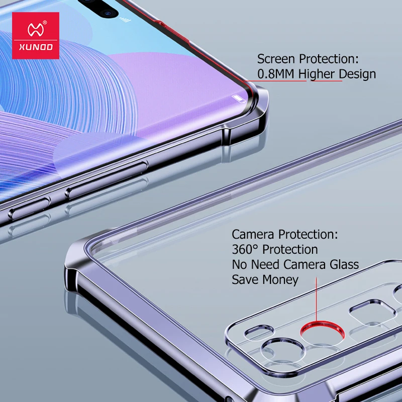 Чехол Xundd для Huawei P40 Lite чехол телефона противоударный прозрачный с перчатками