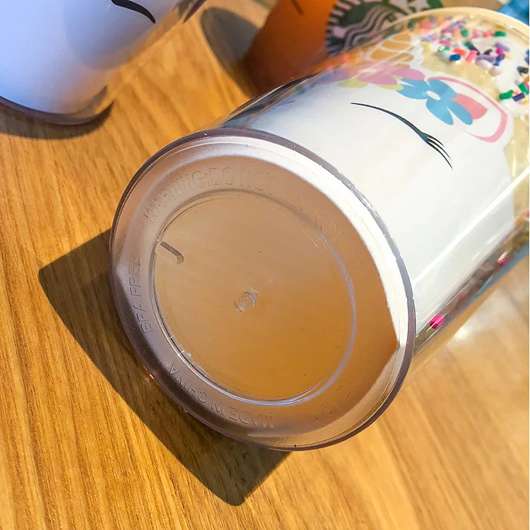 Ins горячий креативный Единорог мороженое выглядят пластмассовые чашки для воды с соломинкой молоко сок напитки бутылки для влюбленных студентов девушки