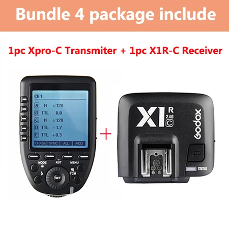 Xpro-C and 1 X1R-C Godox Xpro-C ttl беспроводной триггерный передатчик вспышки w/X1R-C ttl беспроводной триггер для вспышки приемник триггер для камеры Canon - Цвет: Xpro-C and 1 X1R-C
