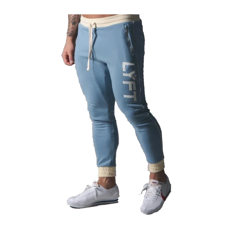 Мужские спортивные хлопковые брюки chandal повседневные штаны для фитнеса бега