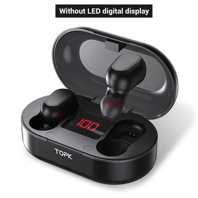 TOPK TWS 5,0 Bluetooth наушники беспроводные наушники HD Стерео шумоподавление игровая гарнитура наушники для iPhone Xiaomi Honor - Цвет: With LED display