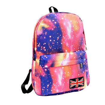 

Hot Gym Bags Selling Fashion Unisex Stars Universe Space Printing Backpack School Book Backpacks British-flag Shoulder Bag