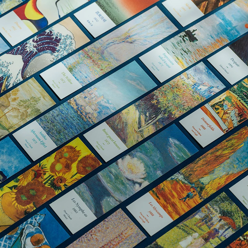 30 unids/set un Museo de Arte de cartón blanco marcadores de aceite pintura libro de Series punto de libro regalos para amigos paisaje con flor