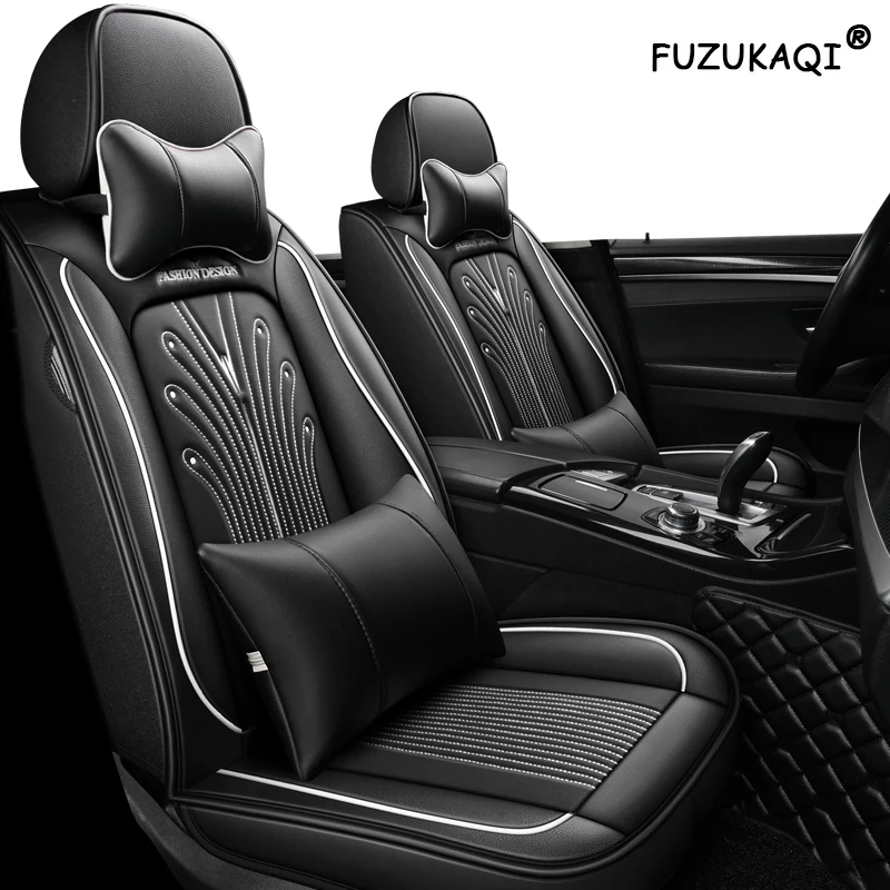 FUZHKAQI Leather car seat cover for Toyota corolla chr auris wish aygo prius avensis camry yaris