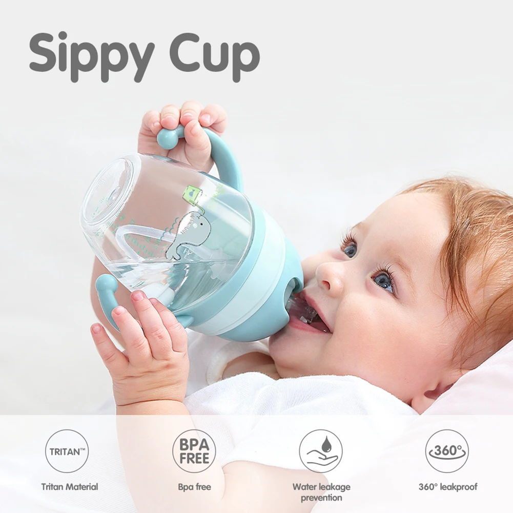 Tumama портативная Детская Бутылочка с двумя ручками для кормления воды, молока, соломы