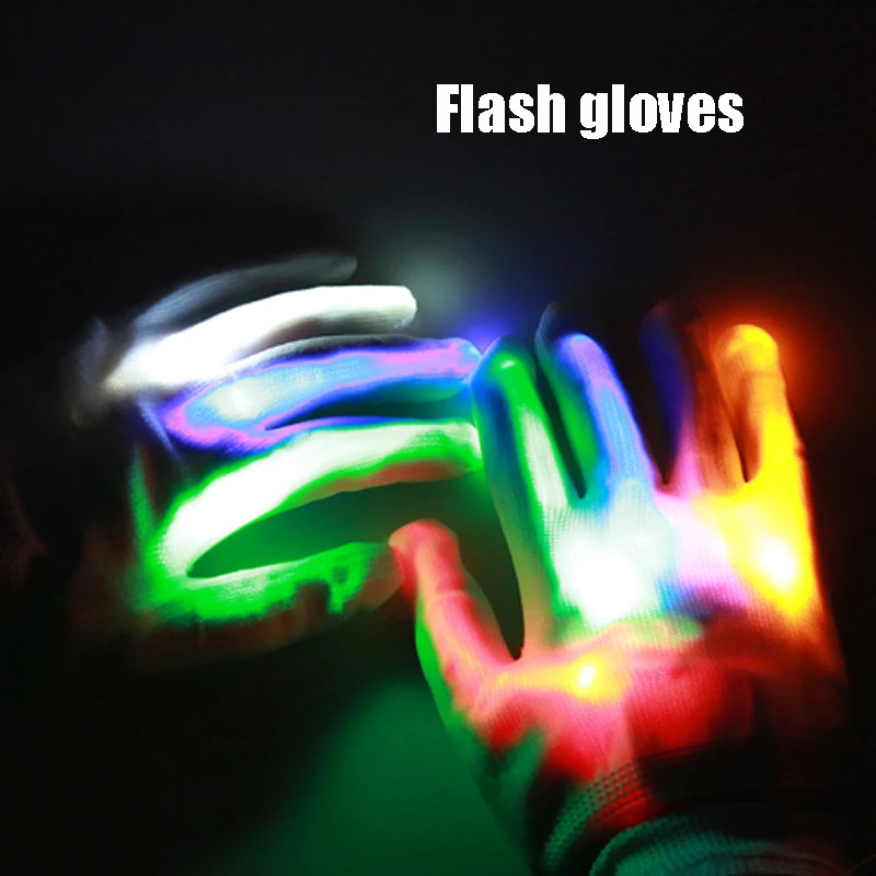 Mittens Finger Holiday Decor Glowing Toy Flashing Gloves Colorful LED Light Bar Festival Luminous Creative Festiva Prop Party