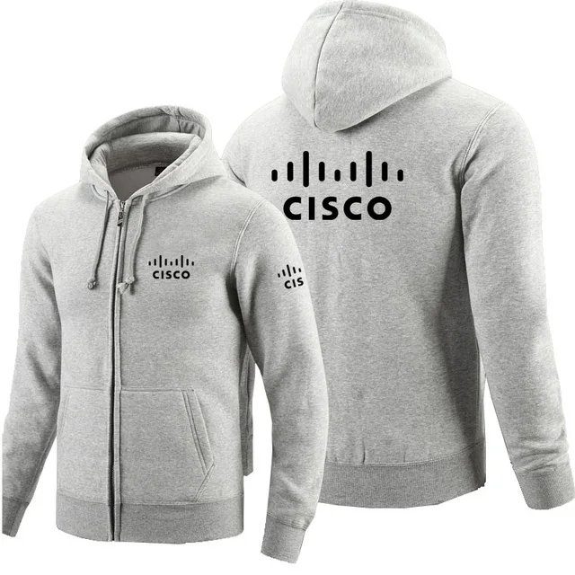 Толстовки на молнии с логотипом CISCO, флисовая толстовка с капюшоном и длинными рукавами, мужская куртка на молнии, толстовка h - Цвет: 2