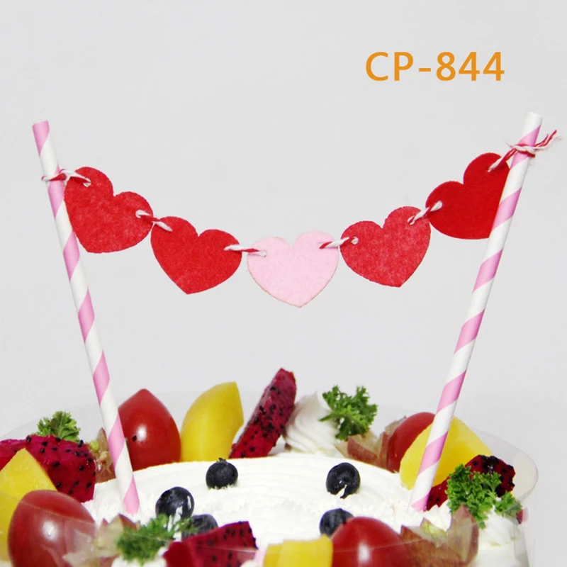 CP-844 Топпер для торта «С Днем Рождения» для детей любовь сердце флажки для торта свадебные украшения Детские вечерние украшения - Цвет: CP-844
