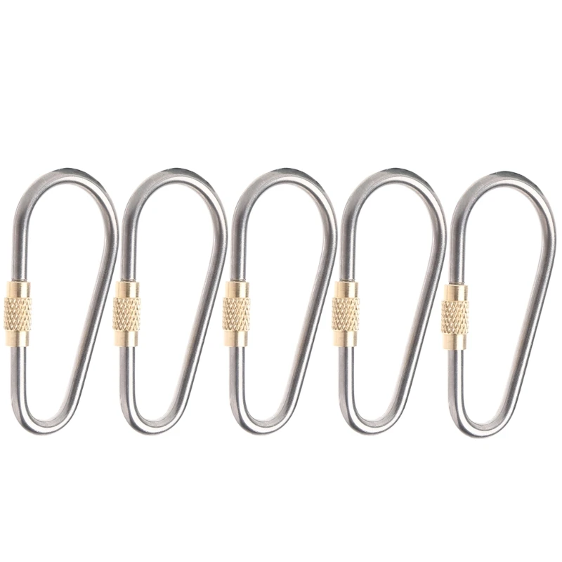 

5pcs Mini Titanium Carabiner Perfect D-Ring Locking Keychain for Outdoor and Indoor Use