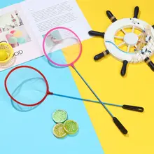 Filet de pêche rond 3D pour enfants, Mini canne à pêche de poche ronde en acier inoxydable, crevettes d'extérieur