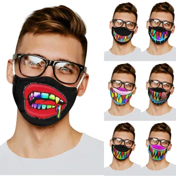 

Mascarilla Unisex 3D Creative Funny Print Outdoor Mask Cotton Washable Reusable Face Mask Adjustable Ear Loops Maske Masque #LR2