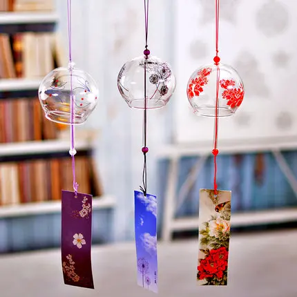 Японский Эдо ручная роспись стекла ветряные колокольчики Стекло ремесла ветер куранты подарок на день рождения
