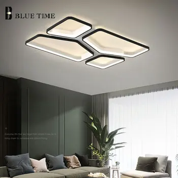 

Rectangle Modern Led Chandelier Black White Surface mount Chandelier Lamp for Living room Bedroom Dining room Kitchen Led Lustre