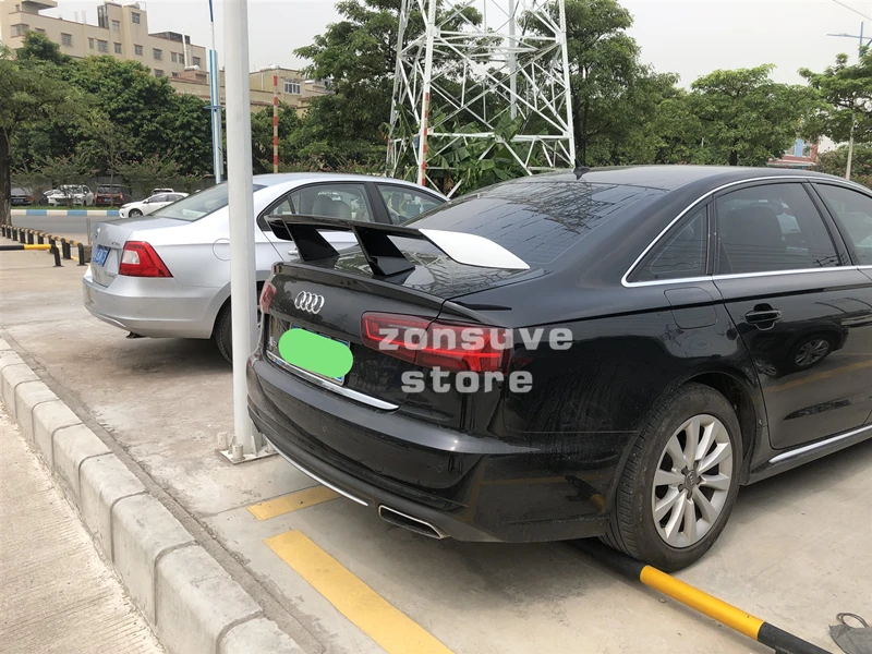 Использовать для Audi A6 S6 спойлер 2012 13 14 15 16 лет ABS пластмассовый задний декоративное крыло EX стиль GT Спортивные Аксессуары