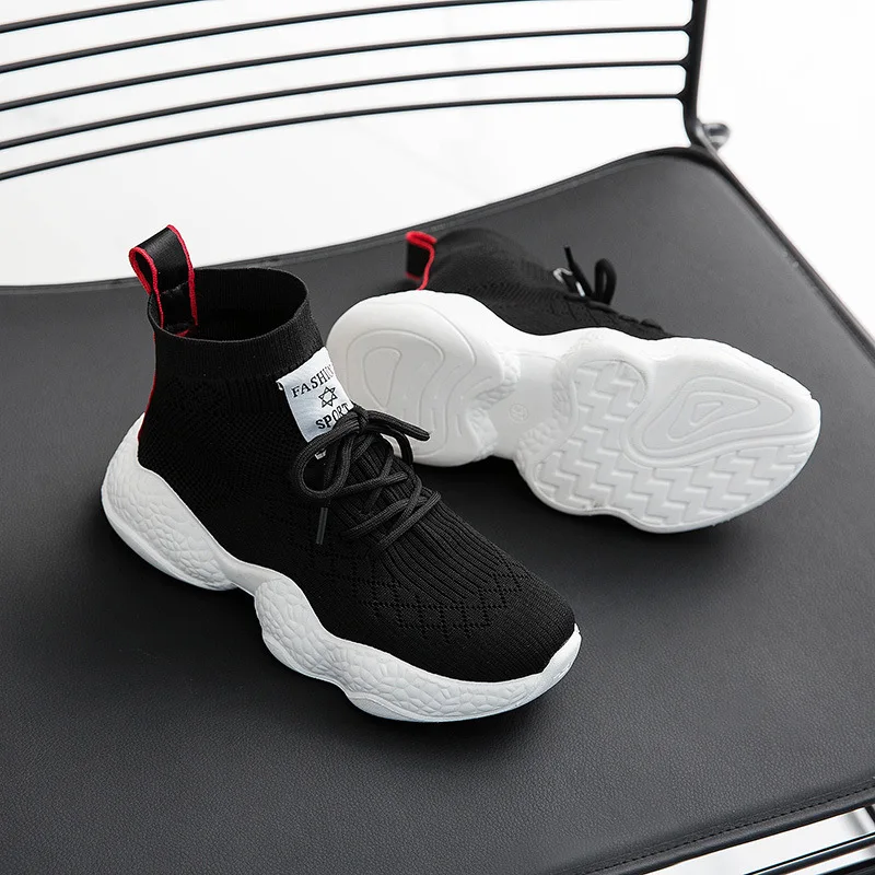 

Wa zi xie 2019 Summer New Style Online Celebrity Casual Hight-top Elasticity Fly Woven Flat Sports Running Short Boots WOMEN'S S
