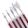 5 pièces/ensemble acier inoxydable spatule Kit Palette Gouache fournitures pour peinture à l'huile couteau beaux Arts peinture ensemble d'outils lames flexibles ► Photo 1/6