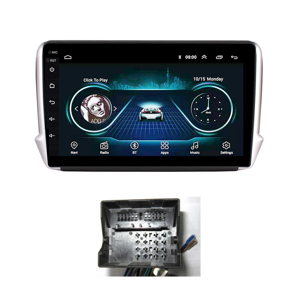 Option 1 Автомагнитола для peugeot 2008 208 мультимедийная система gps Navi головное устройство Android 8,1 1" USB Carplay wifi BT - Цвет: Option 1