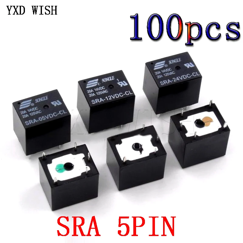 100 relés SRA-05VDC-CL SRA-12VDC-CL SRA-24VDC-CL relé de