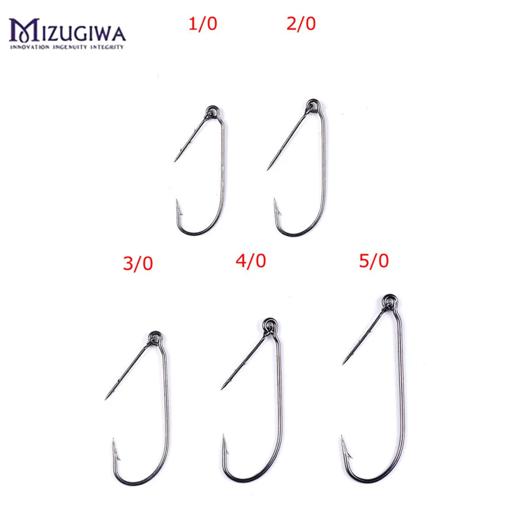 25pcs Weedless Barbed Fishing Hook Size 1/0-5/0 High Carbon Steel Bass  Single Hook For KH Fishing Soft Plastic Bait Lure Holder - AliExpress