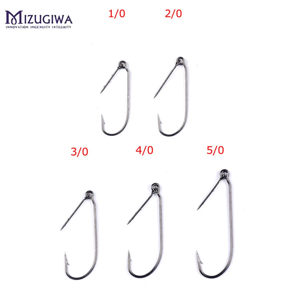 25pcs Weedless Barbed Fishing Hook Size 1/0 5/0 High Carbon Steel Bass