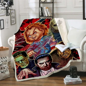 

Plstar Cosmos Halloween horror movie Scream Team Zombie brid Blanket 3D print Sherpa Blanket on Bed Home Textiles style-8