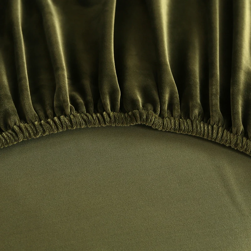 Sofa Bed Cover Elastic Fiber Fabric Solid Color Olive Green Full Cover Sofa Cover with Skirt Living Room Stretch  Sofa Covers