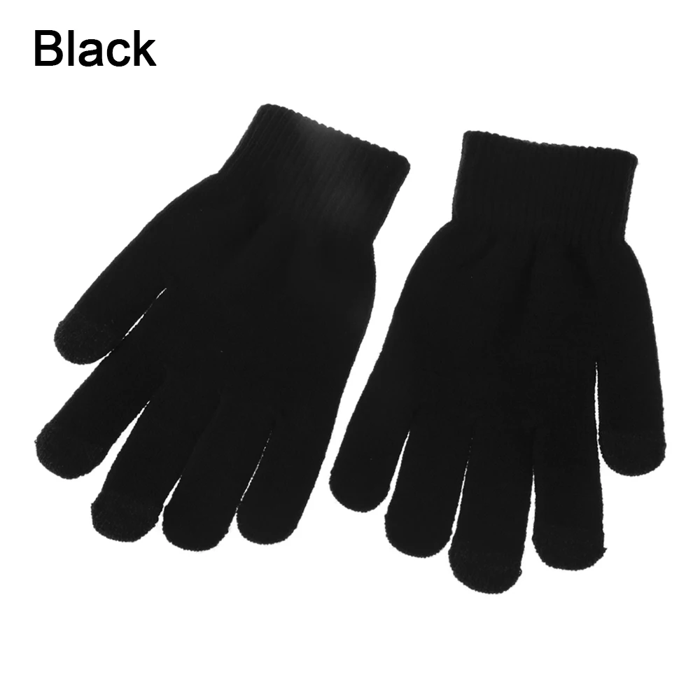 black 4 1 пара, мужские утолщенные вязаные перчатки для экрана телефона, мужские зимние осенние теплые шерстяные кашемировые однотонные перчатки, мужские перчатки, деловые перчатки - Цвет: black 4