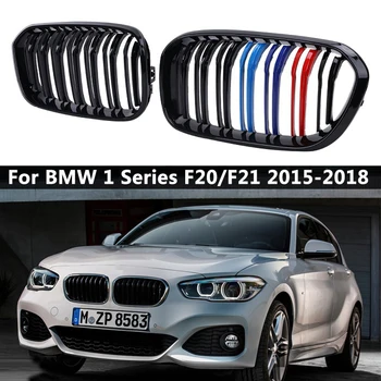 

For BMW F20 F21 1 Series 2015 2016 2017 2018 2019 Pair Gloss Matte Black Wide Front Kidney Grill Grilles Car Stying Racing Grill