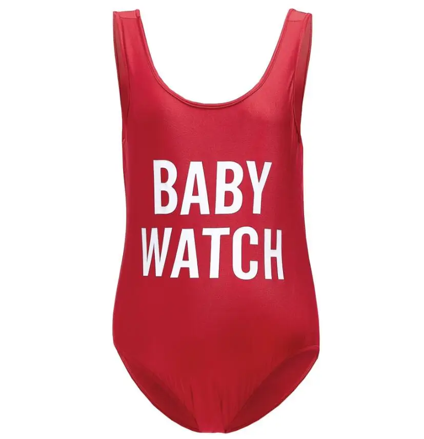 Red Sexy Maternity Swimsuit Bathing Suit Summer Pregnant swimwear Plus Size Swimwear Striped Print One Piece Bikini Beach - Color: Red