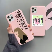 

Evermore Singer Phone Case For iphone 13 12 11 Pro Max Mini XS 8 7 6 6S Plus X SE 2020 XR Matte Candy Pink Silicone cover