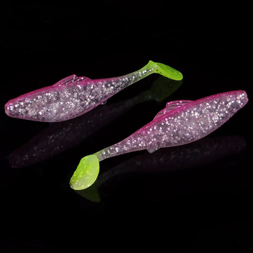 WALK FISH, 4 шт./лот, приманка для рыбалки, Мягкая наживка, 8 см, 3,5 г, мягкий свимбейт в форме червя, воблер, пластиковая приманка для ловли щуки - Цвет: Q 17