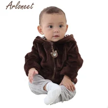 Одежда arloneet; зимнее плотное пальто для новорожденных мальчиков; Зимний комбинезон на молнии с рисунком медведя; Верхняя одежда с капюшоном; пальто для малышей; Верхняя одежда для мальчиков и девочек