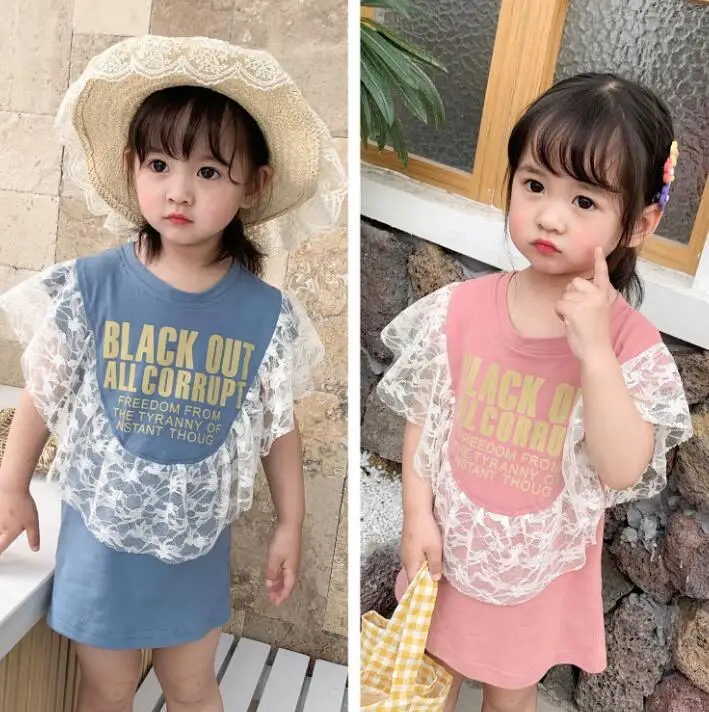 Новое Стильное платье для девочек модные летние хлопковые кружевные платья для девочек От 1 до 6 лет PP674