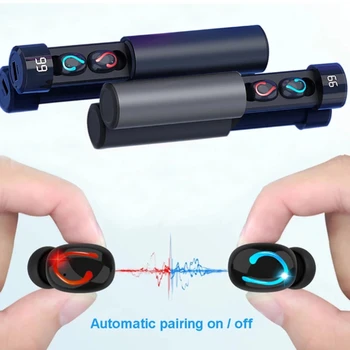 

TWS 4D Stereo 5.0 Earphone with Mic Charging Base/ Bank Noise Cancelling Wireless Waterproof Sport Headset Earbud