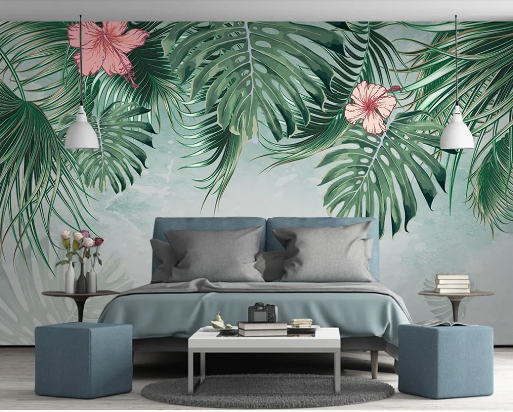 Northern Europe and Southeast Asia tropical rainforest background wall-professional custom wallpaper