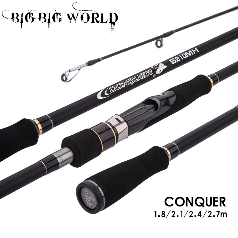 

BIGBIGWORLD 2021 NEW 1.8m-2.7m Carbon Fishing Rod spinning 3 Section baitcasting Travel Spinning Casting Lure rod 10g-40g M/MH