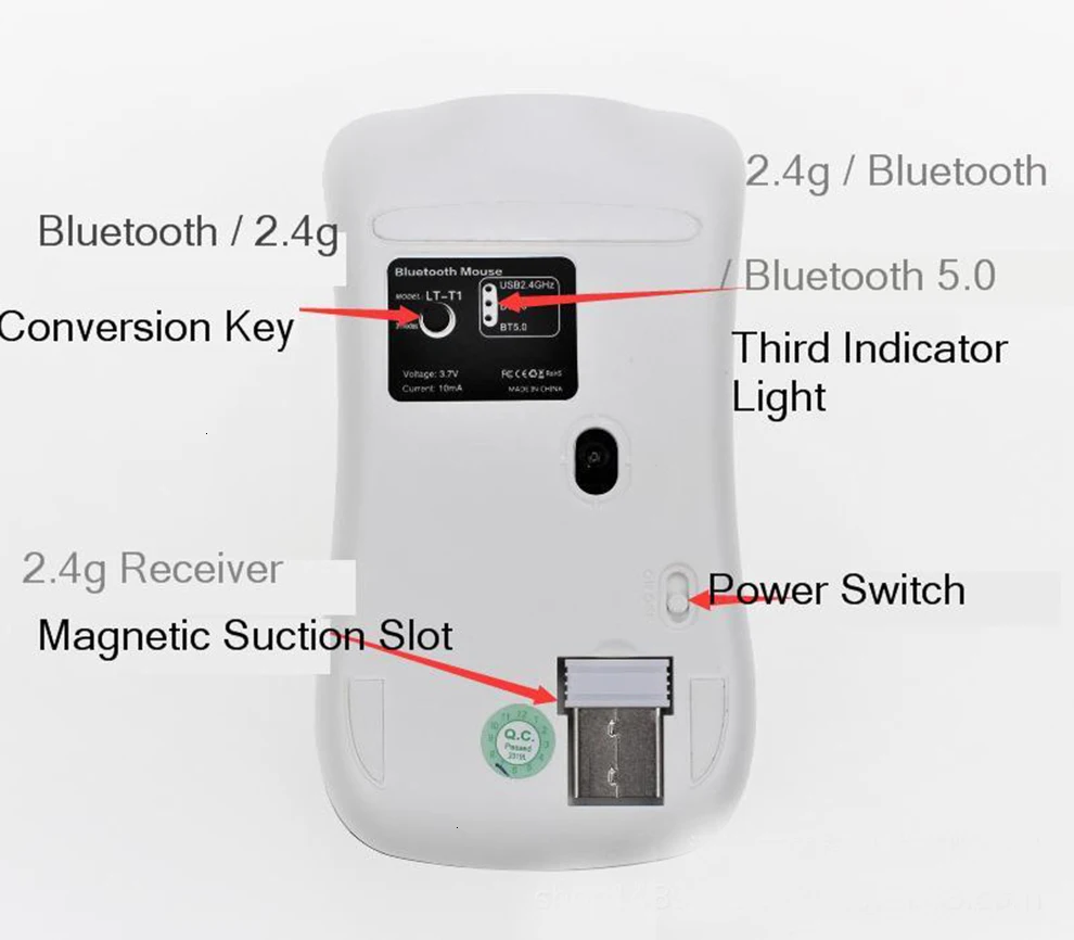 SeenDa трехрежимная беспроводная мышь 2,4G+ Bluetooth 5,0+ 3,0, Ультратонкая мышь из алюминиевого сплава, портативная эргономичная Бесшумная мышь