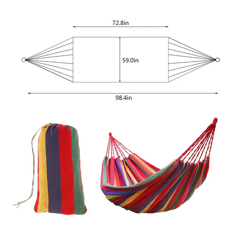 Outdoor Portable Hammock Canvas Colorful Striped Hammocks Ultralight Travel Camping Hammock with Backpack Leisure Furniture Outdoor Portable Hammock Canvas Colorful Striped Hammocks Ultralight Travel Camping Hammock with Backpack Leisure Furniture