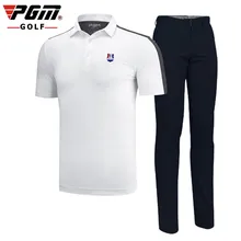 PGM одежда для гольфа, мужской комплект из 2 предметов, спортивная одежда, брюки, мужская белая футболка с коротким рукавом(M~ XXL)+ штаны для мяча(XXS~ XXXL), дышащая