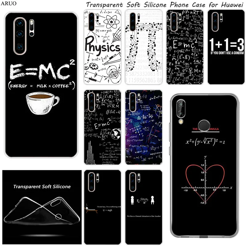 Physics Science Mathematics Formula Silicone Phone Case for Huawei Y9S Y7P Y6S P40 P30 Pro P20 lite Nova 5t 5 6 P-SMart Z 2020