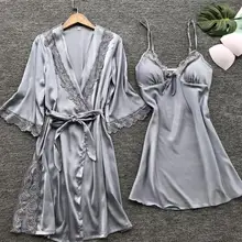Fashion Women's Summer Mini Kimono Robe Lady Rayon Bath Gown Yukata Nightgown Sleepwear Sleepshirts Pijama Mujer Size M-XL