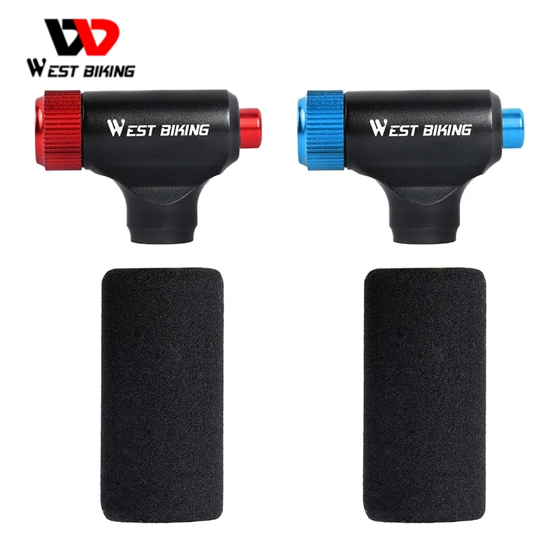 WEST BIKING Bike CO2 Pump For Bicycle Schrader Presta Adapter Bike Pump
